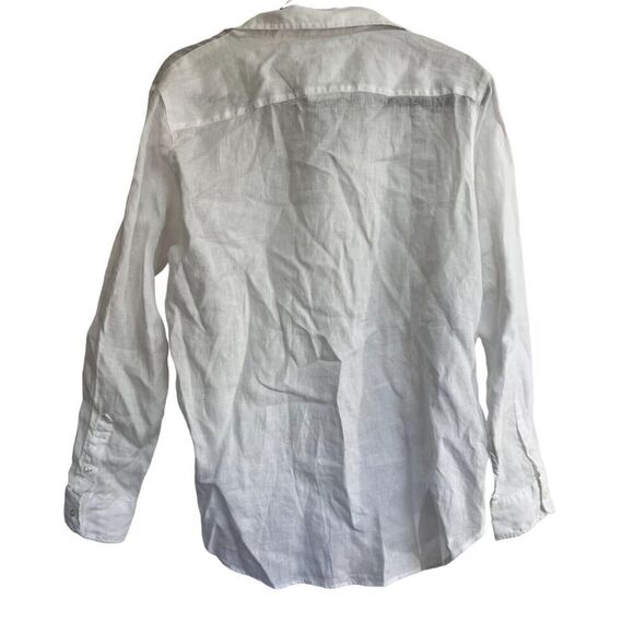 Frank & Eileen Eileen Shirt Women's Small White Crinkle Long Sleeve Button Down - Picture 4 of 8